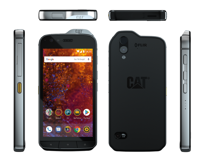 Smartphone-ul Cat® S61, acum la vânzare Dotat cu instrumente de lucru: imagistică termică integrată, senzor pentru măsurarea calității aerului din interior și măsurarea distanței asistate de laser