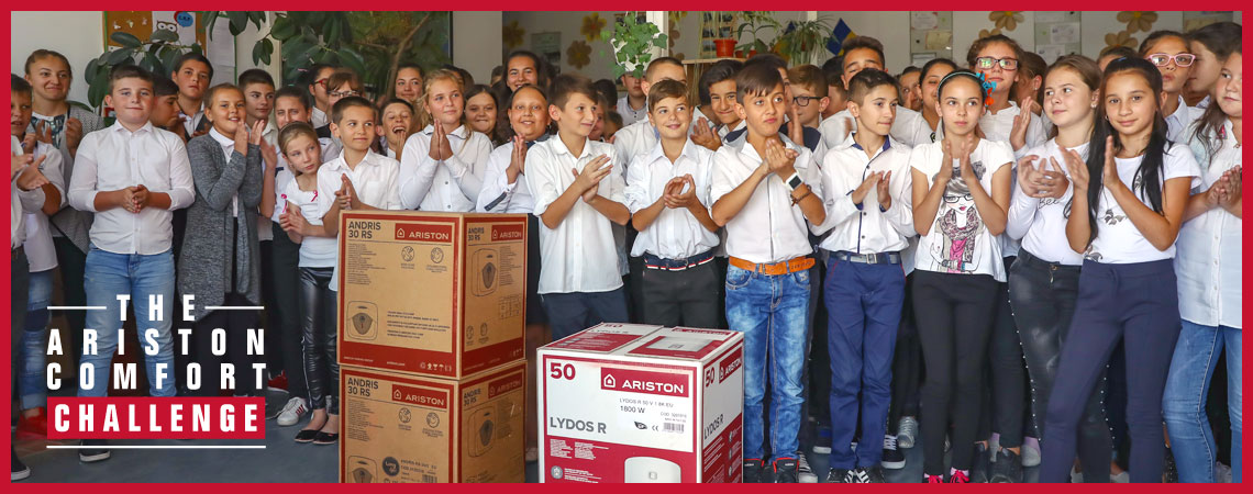 În cadrul campaniei Comfort Challenge, Ariston Thermo România facilitează accesul la apă caldă pentru cca. 32.000 de copii și vârstnici din întreaga țară