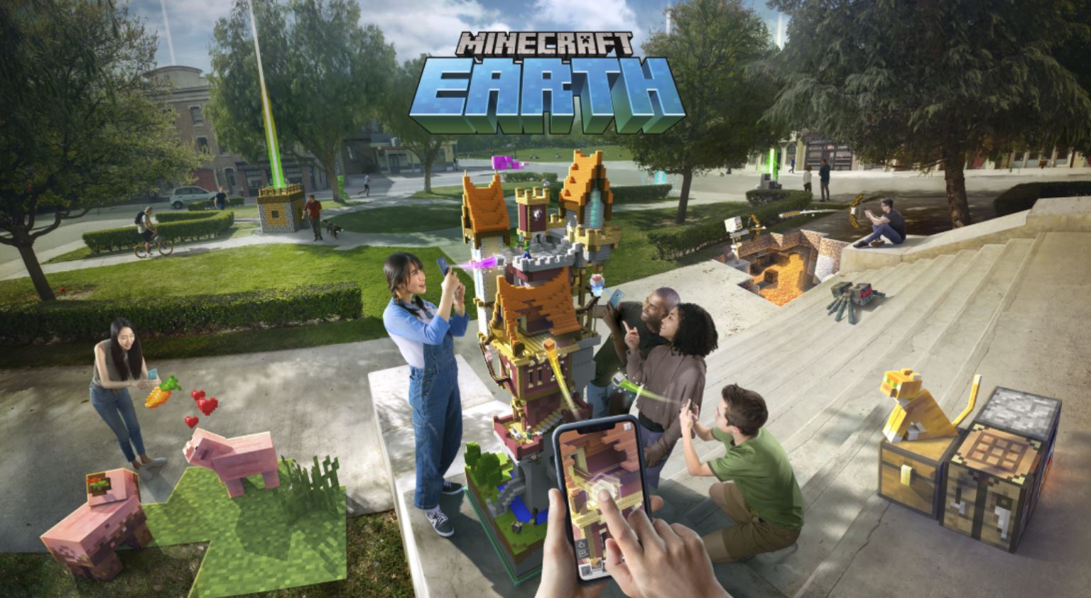 Minecraft Earth, noul joc pe mobil de AR, este disponibil odată cu celebrarea a 10 ani de Minecraft